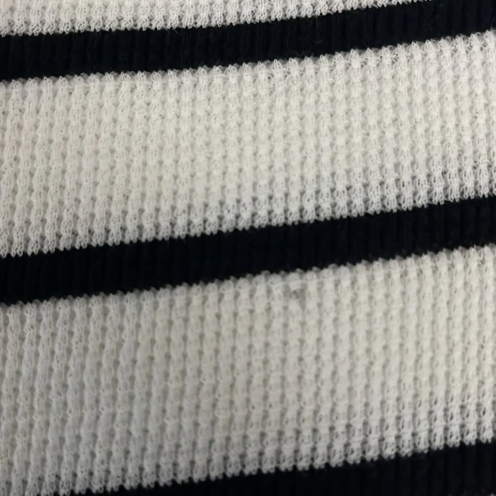 BDG WaffleStriped Long Sleeve Top - Black and White NWOT